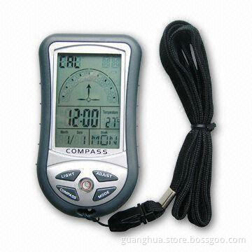 2013 Digital Compass with Thermometer and Normal Time Display, Sized 50 x 90 x 18mm